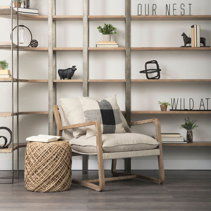Bookcases & Etageres Leander Brown Wood | Nickel Metal Shelving Unit