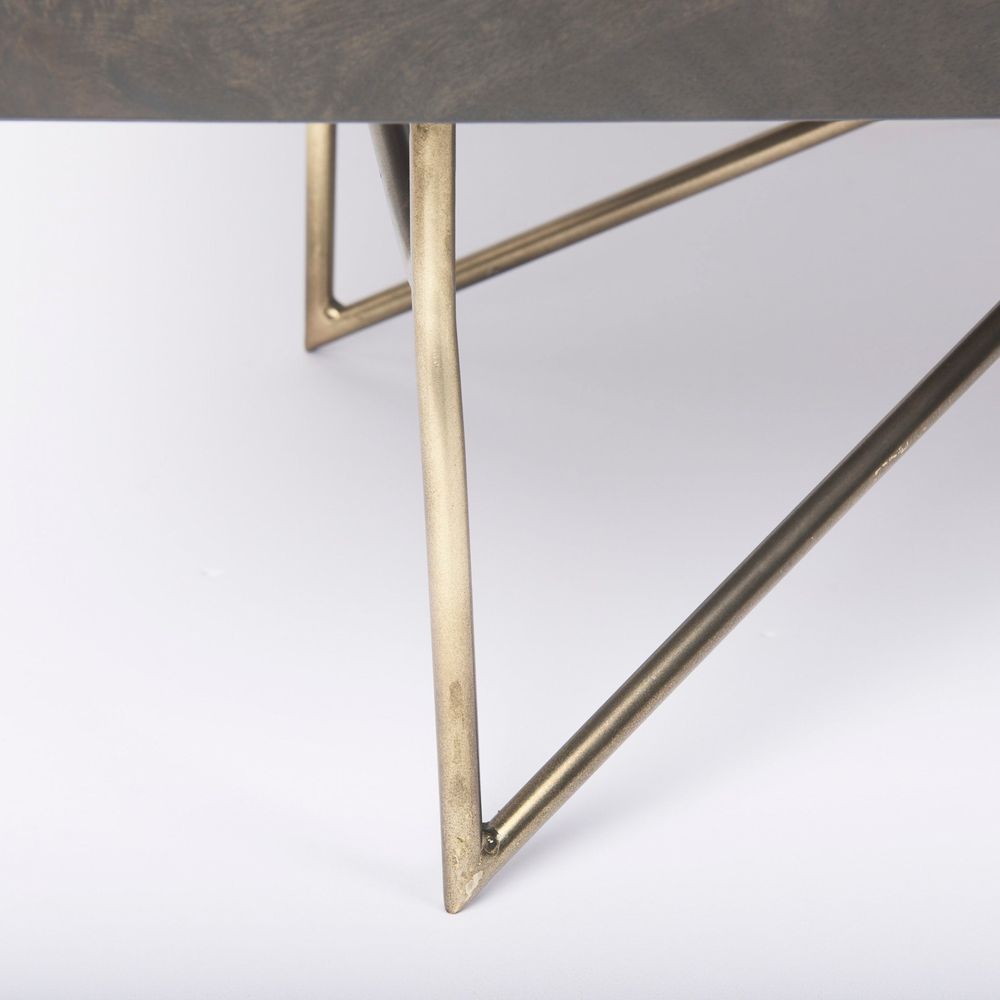 Victoria Brown Wood | Gold Metal Sideboard