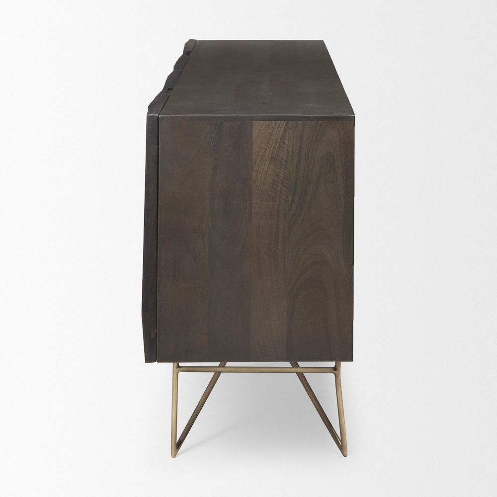 Victoria Brown Wood | Gold Metal Sideboard