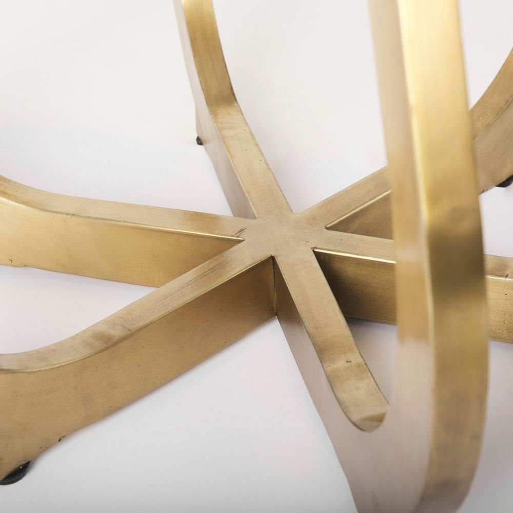 Valentin White Marble | Gold Metal Dining Table