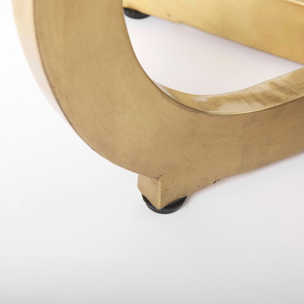 Valentin White Marble | Gold Metal Dining Table