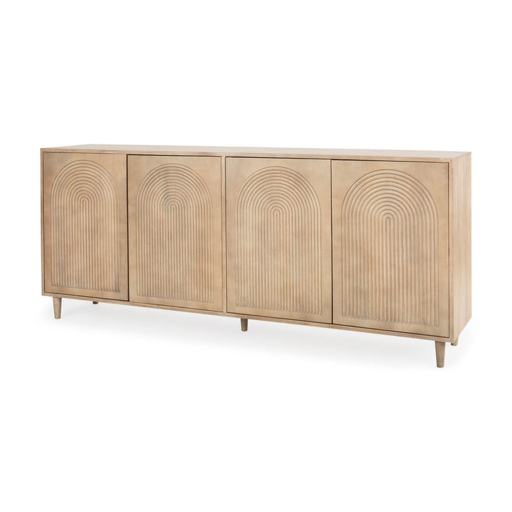 Sideboards & Credenzas Gerrick Light Brown Wood | 4 Door Sideboard