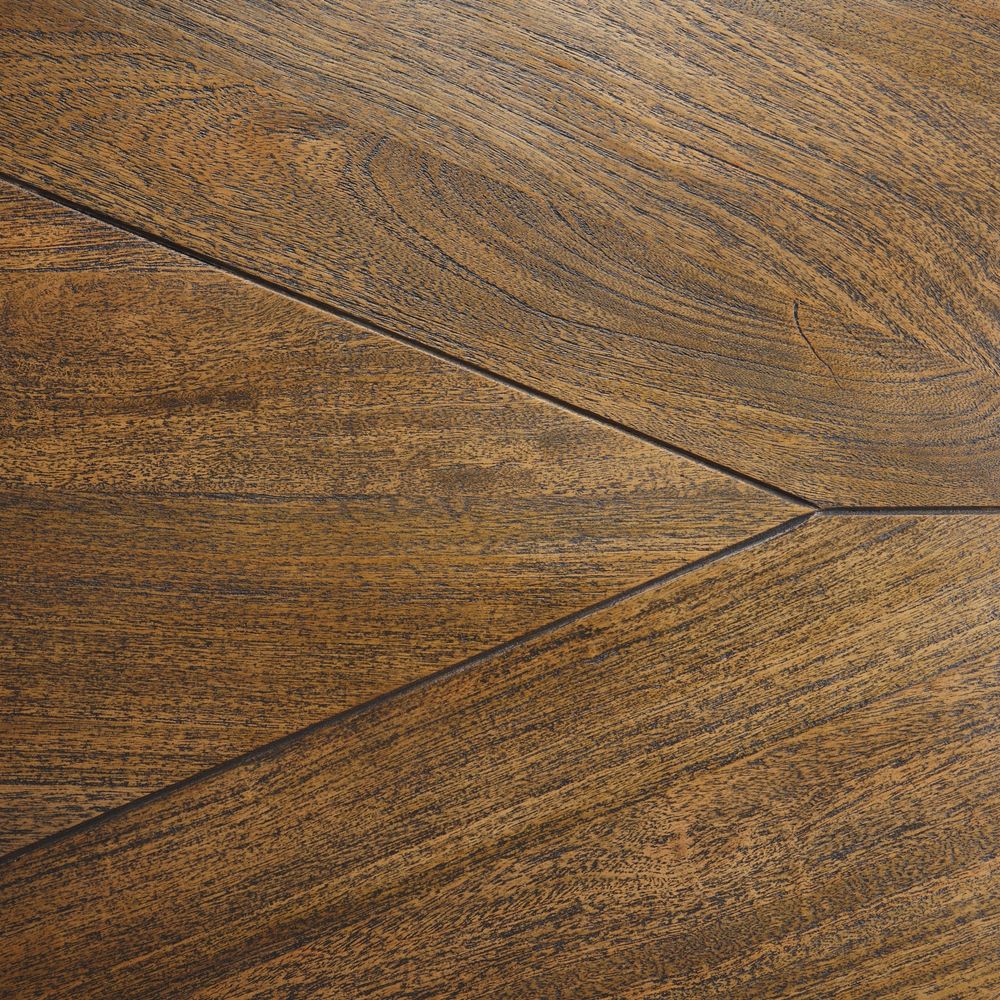 Dining Tables Maximus Dark Brown Wood | Dark Gunmetal Dining Table