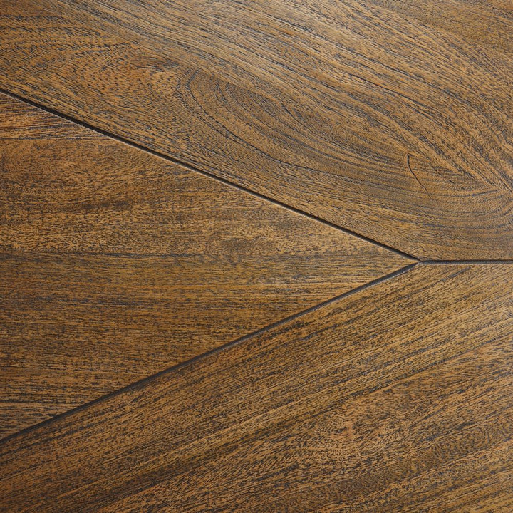 Dining Tables Maximus Dark Brown Wood | Dark Gunmetal Dining Table