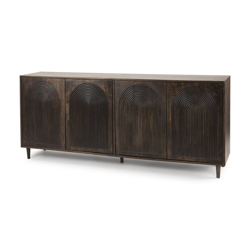Sideboards & Credenzas Gerrick Dark Brown | 4-Door Sideboard