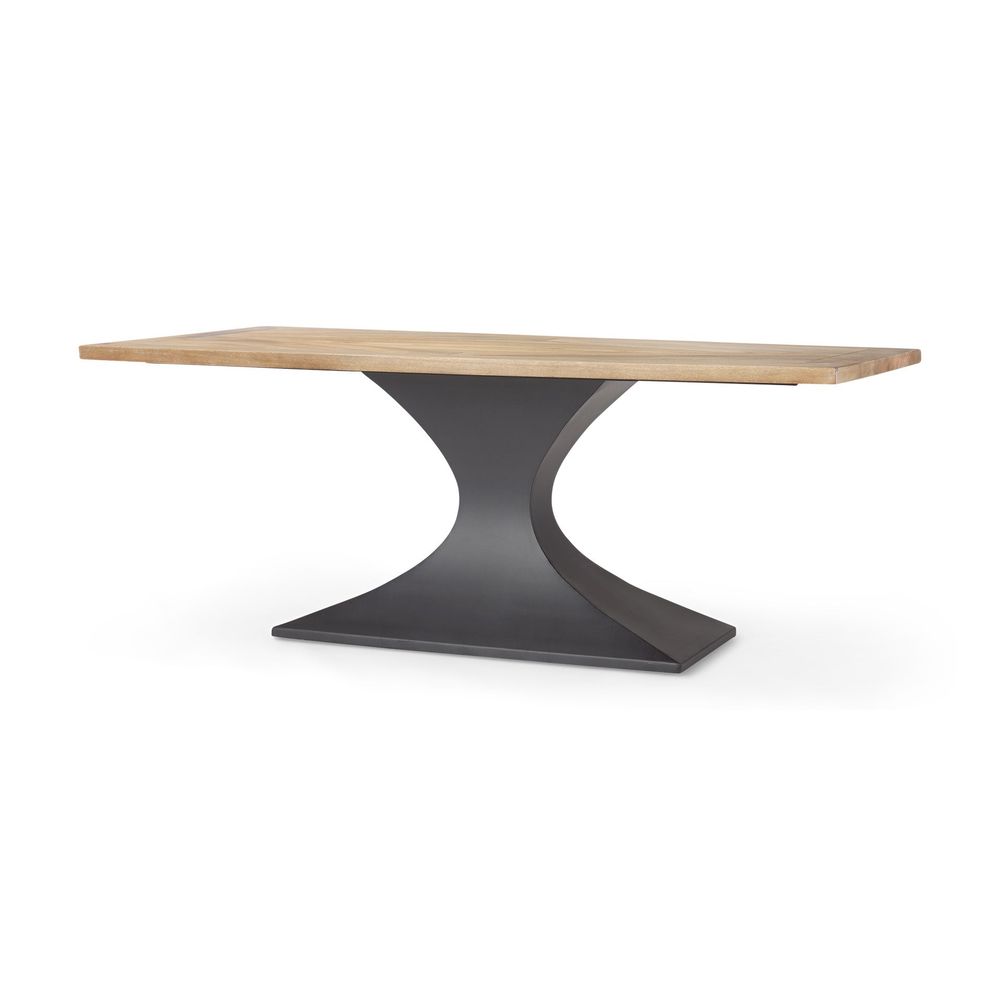 Dining Tables Maximus Light Brown Wood | Dark Gunmetal Dining Table