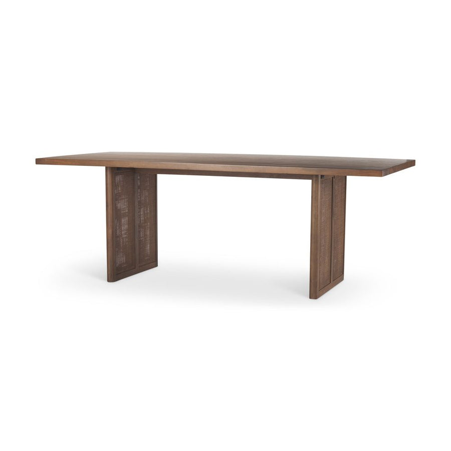 Dining Tables Sailor Medium Brown Wood | Cane Accent  Dining Table