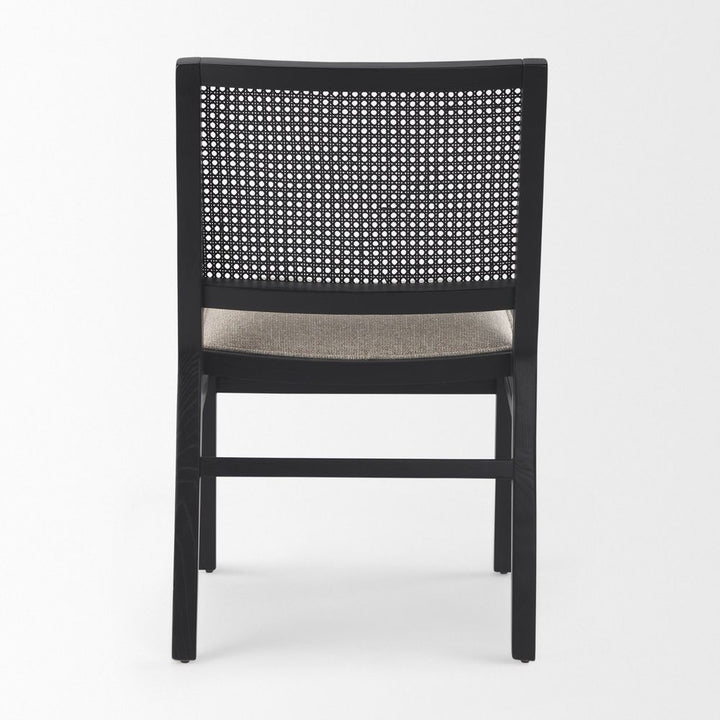 Salem Beige Fabric | Black Wood Dining Chair
