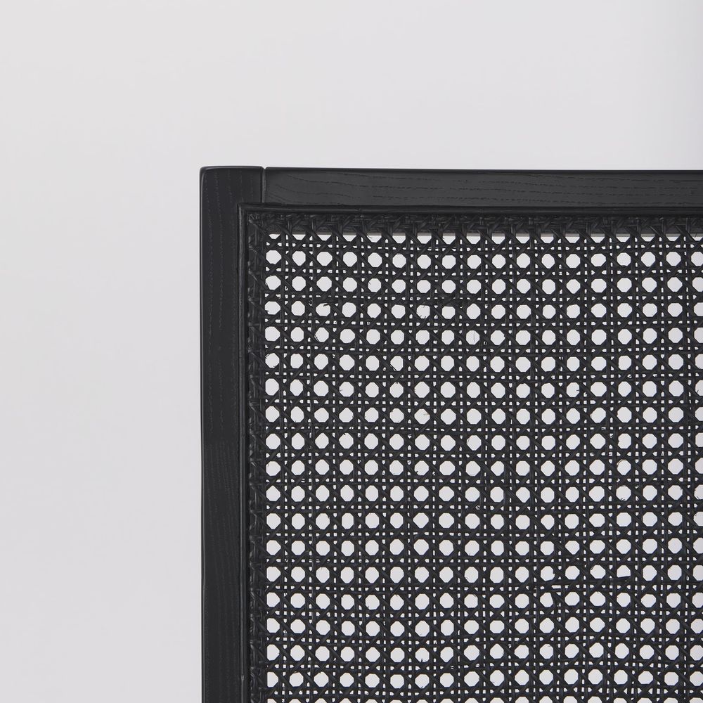 Salem Beige Fabric | Black Wood Dining Chair