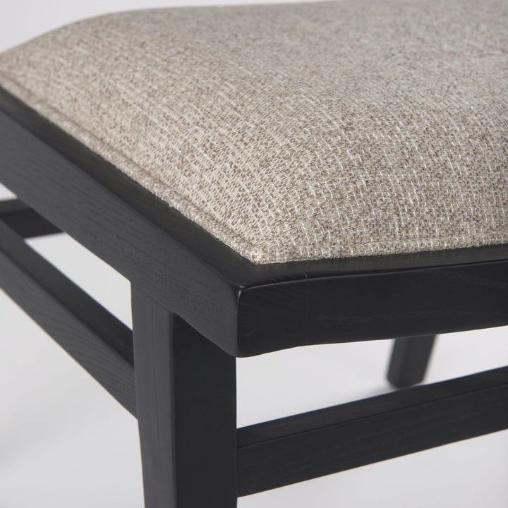 Salem Beige Fabric | Black Wood Dining Chair
