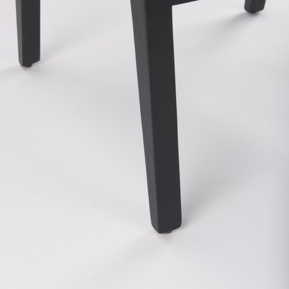 Salem Beige Fabric | Black Wood Dining Chair