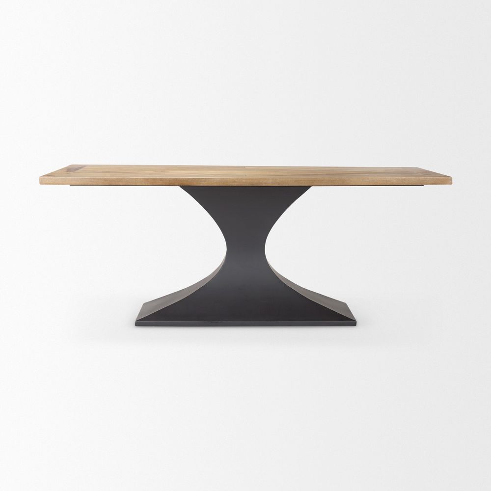 Dining Tables Maximus Light Brown Wood | Dark Gunmetal Dining Table