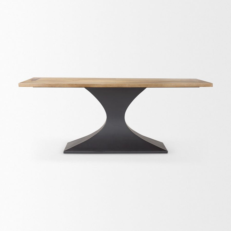 Dining Tables Maximus Light Brown Wood | Dark Gunmetal Dining Table