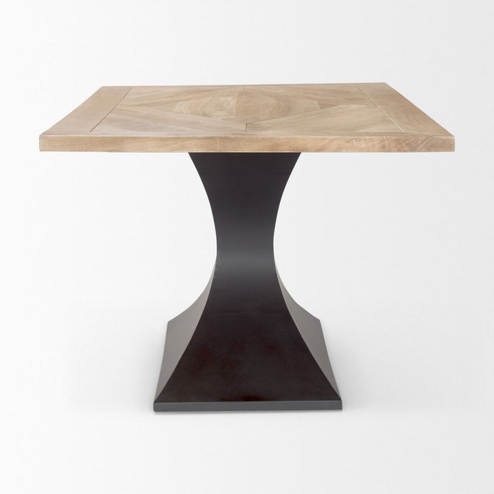 Maximus Light Brown Wood | Dark Gunmetal Dining Table