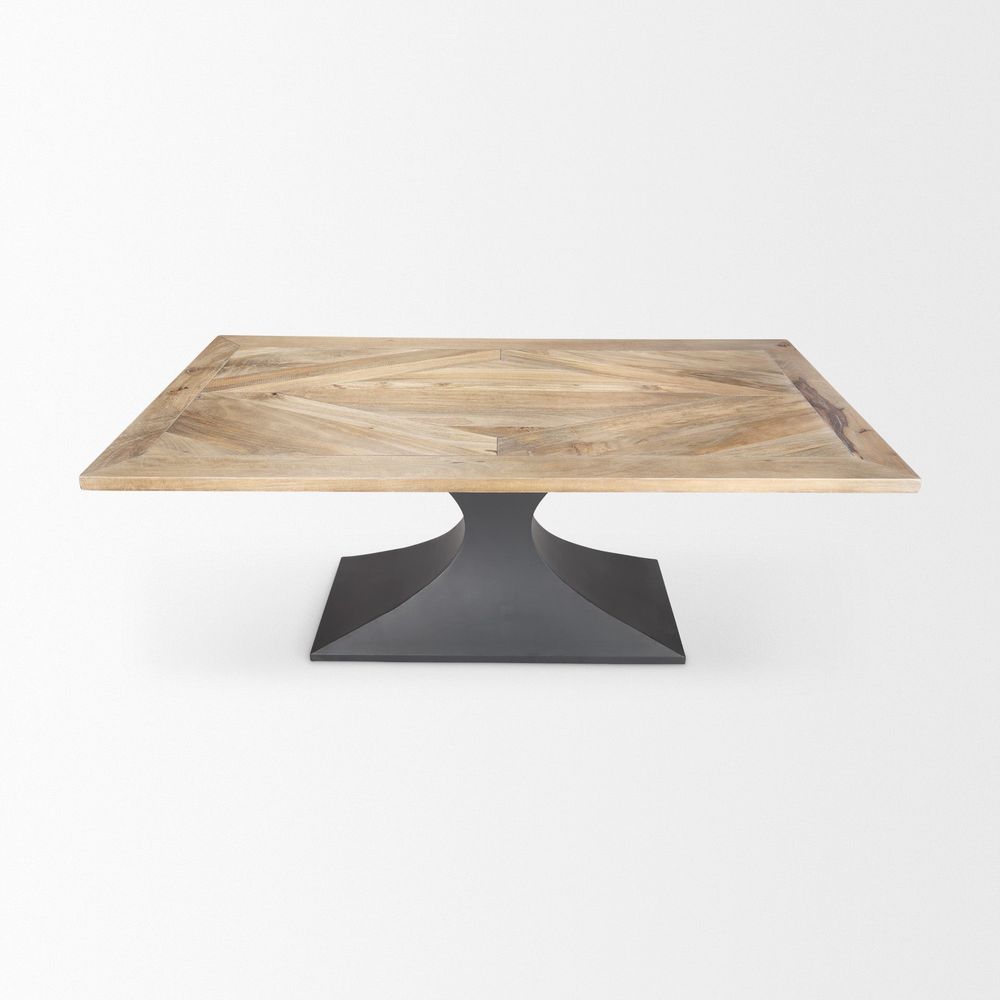 Maximus Light Brown Wood | Dark Gunmetal Dining Table