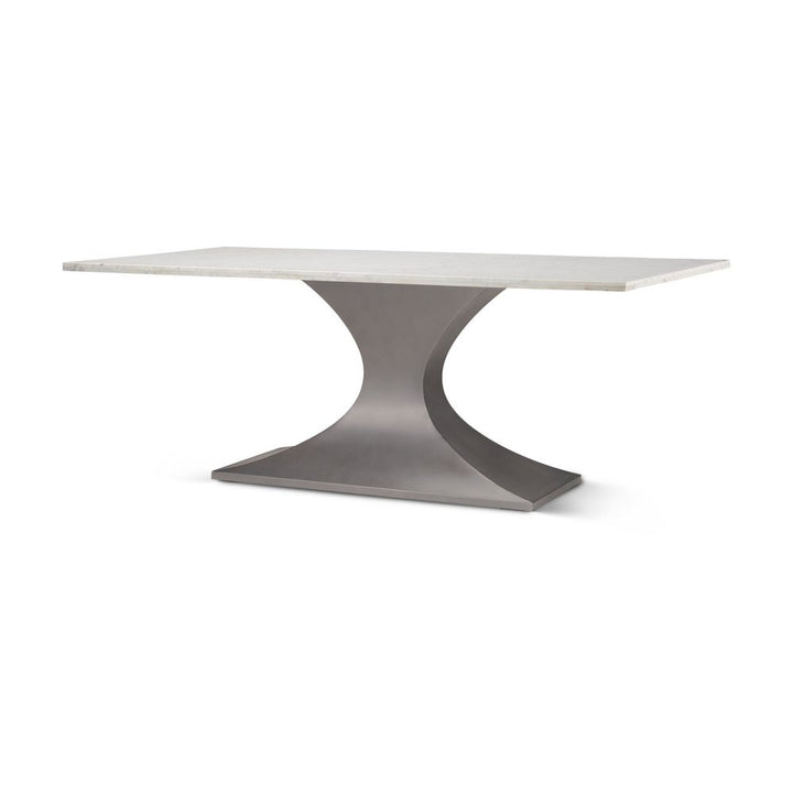 Maximus White Marble | Gunmetal Dining Table