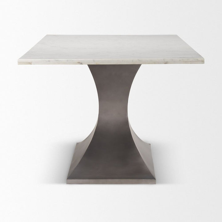 Maximus White Marble | Gunmetal Dining Table