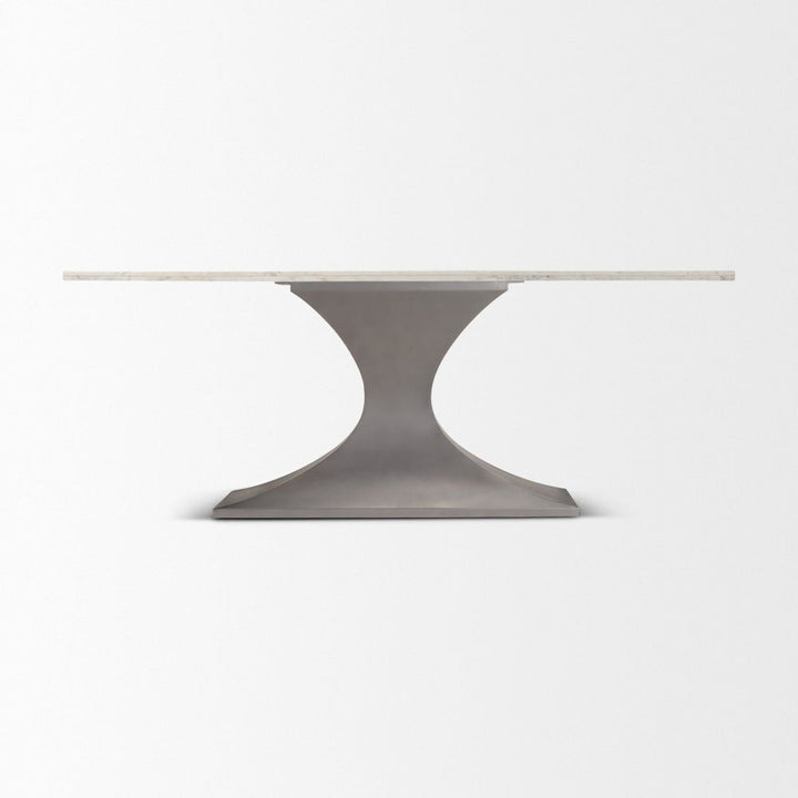 Maximus White Marble | Gunmetal Dining Table