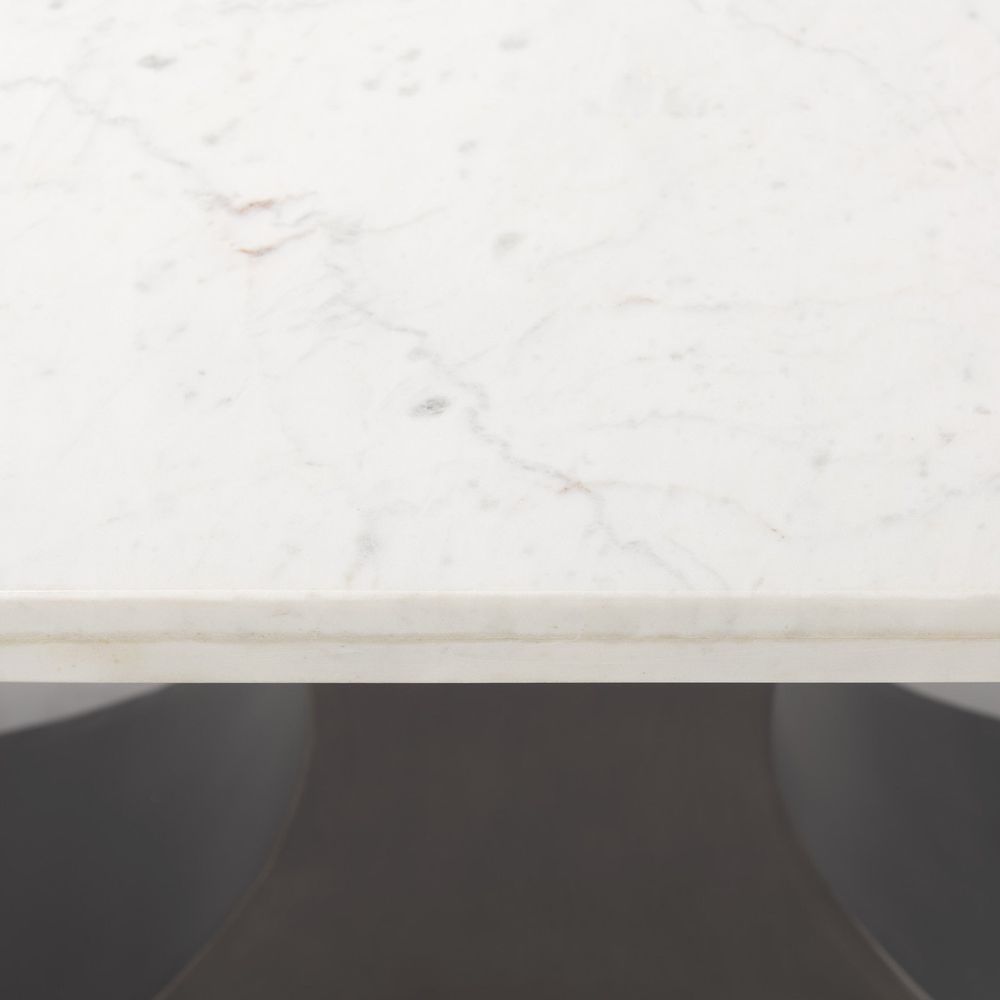 Maximus White Marble | Gunmetal Dining Table