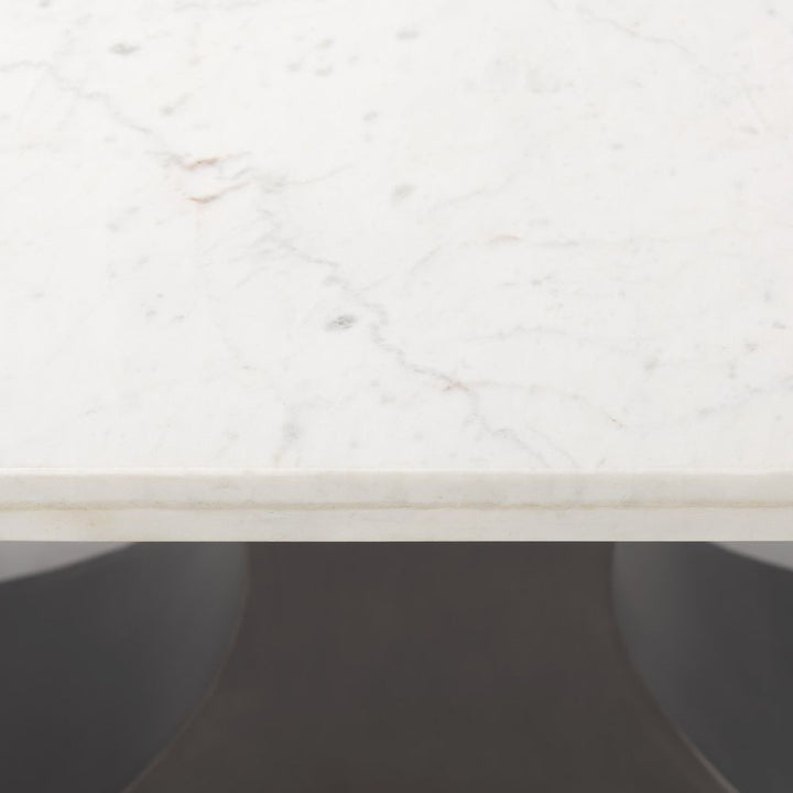 Maximus White Marble | Gunmetal Dining Table