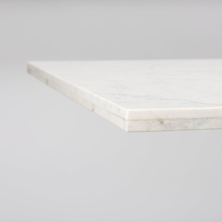 Maximus White Marble | Gunmetal Dining Table