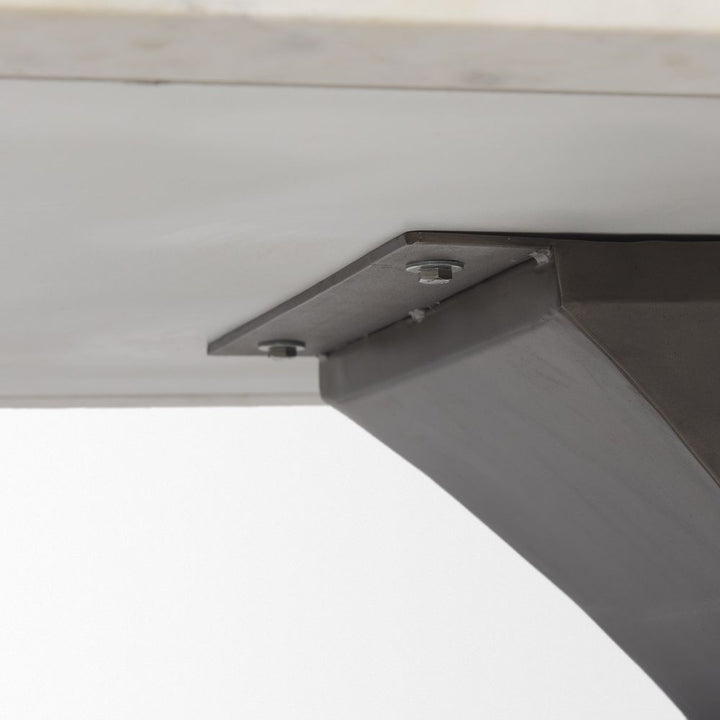 Maximus White Marble | Gunmetal Dining Table