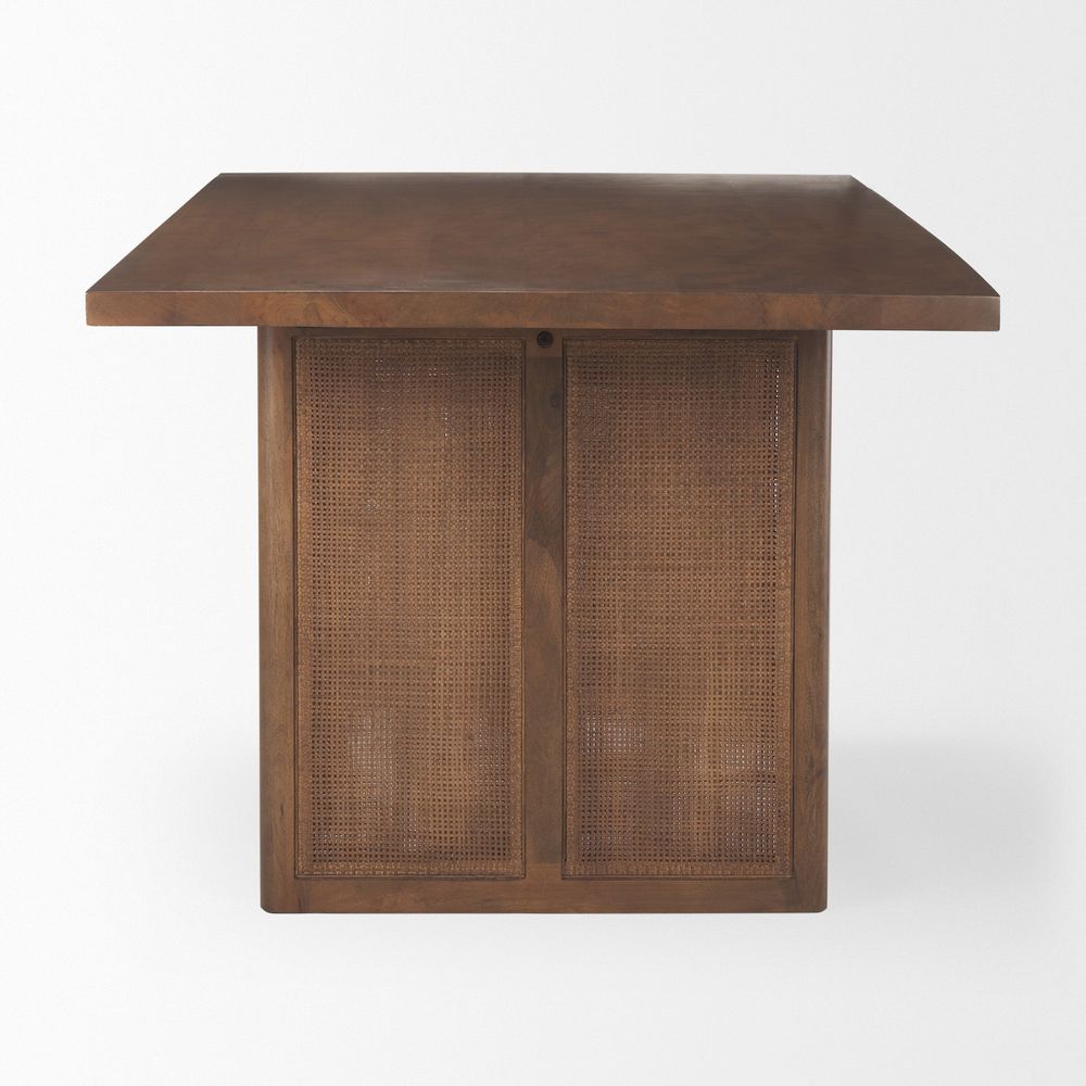 Dining Tables Sailor Medium Brown Wood | Cane Accent  Dining Table