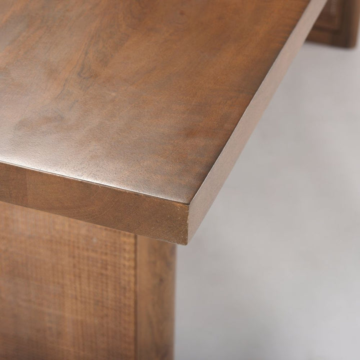 Sailor Medium Brown Wood | Cane Accent  Dining Table