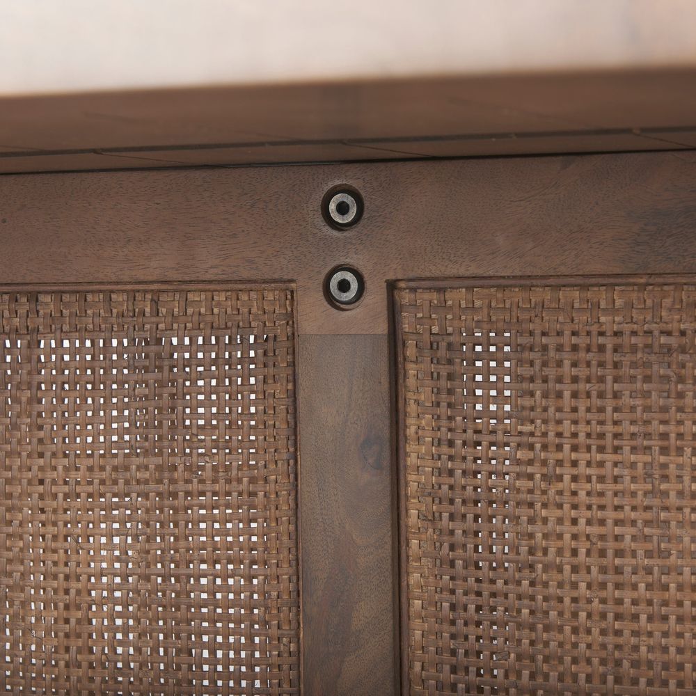 Sailor Medium Brown Wood | Cane Accent  Dining Table