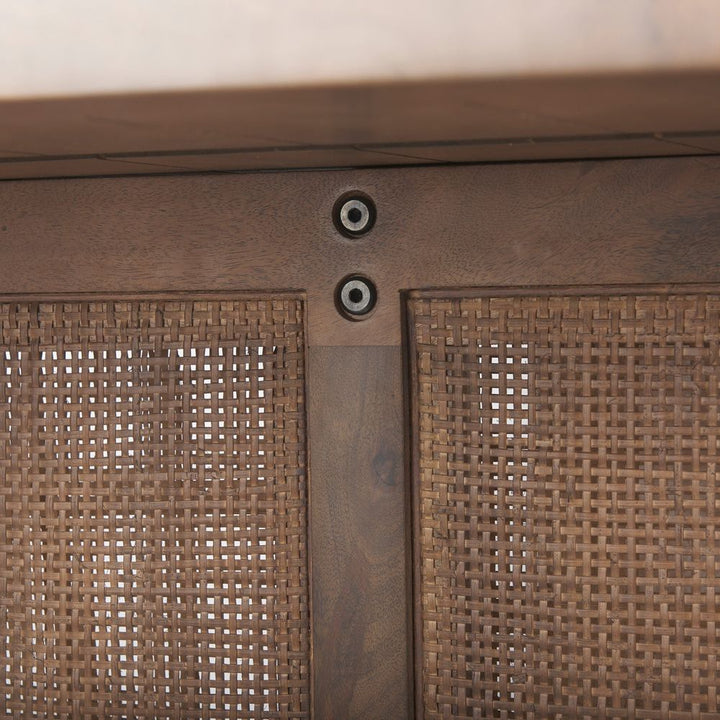 Sailor Medium Brown Wood | Cane Accent  Dining Table