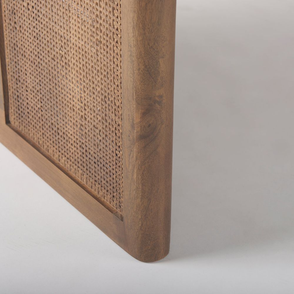 Sailor Medium Brown Wood | Cane Accent  Dining Table