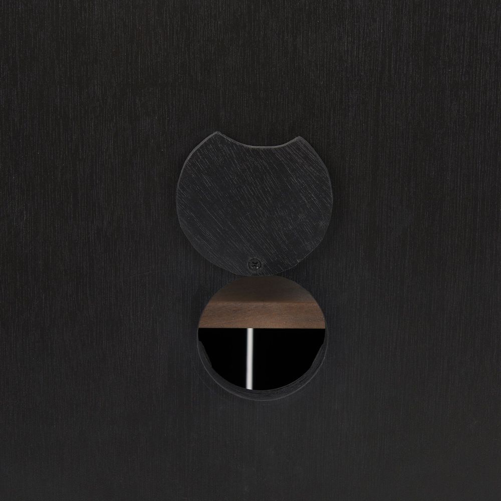 Garrick Black & Brown Wood | Black Metal Accent Cabinet