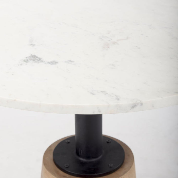 Fabian White Marble | Blonde Wood Dining Table