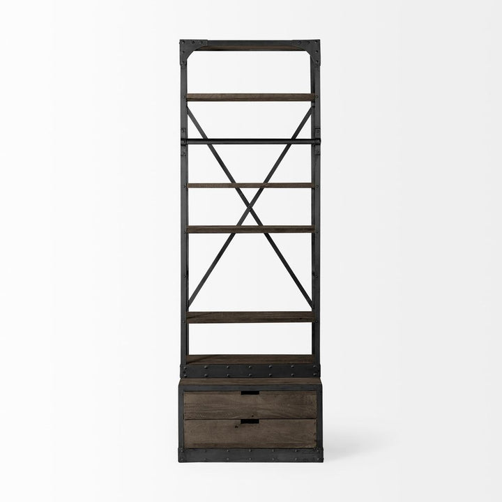 Bookcases & Etageres Clarendon Brown Wood | Gun Metal | 32L Shelving Unit