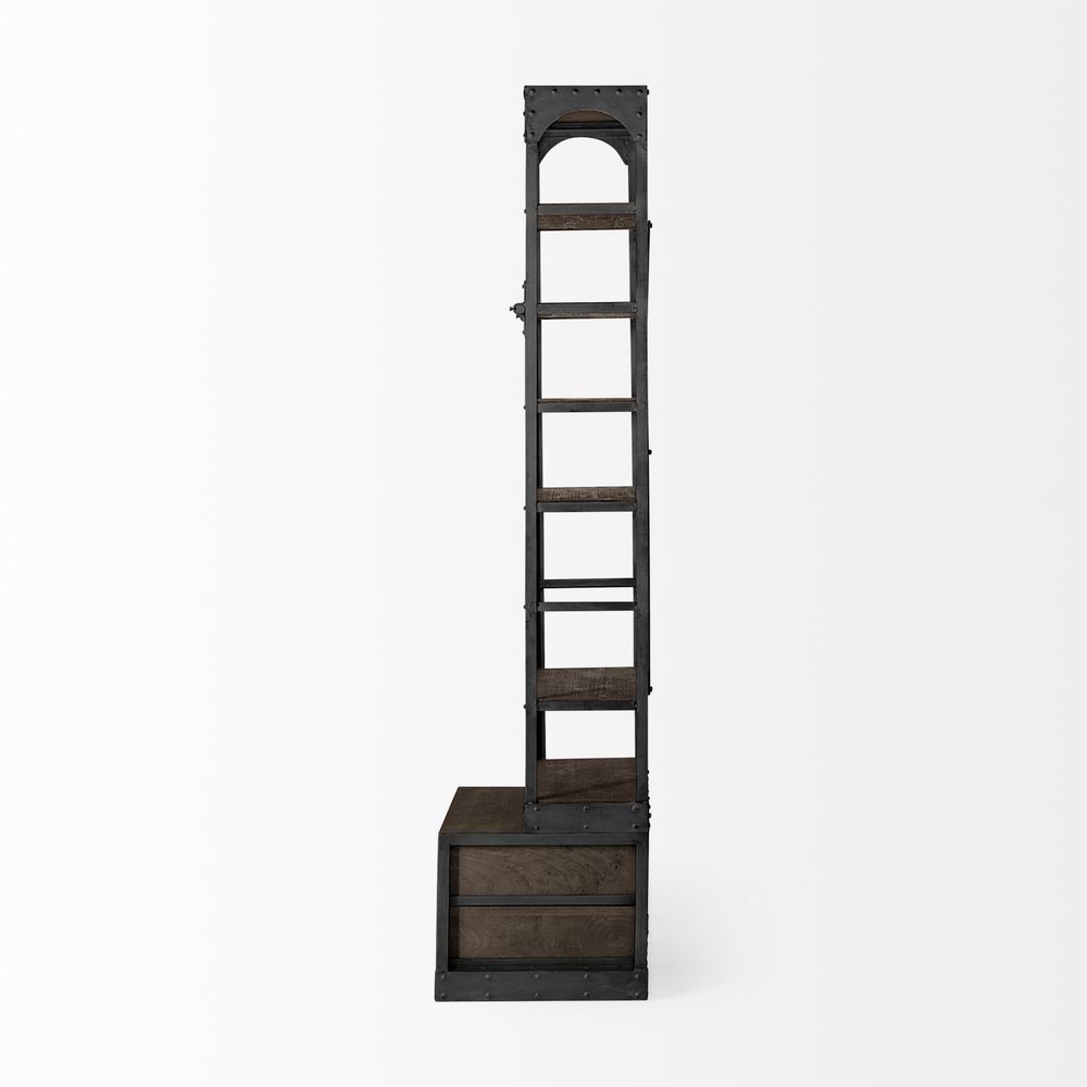 Bookcases & Etageres Clarendon Brown Wood | Gun Metal | 32L Shelving Unit