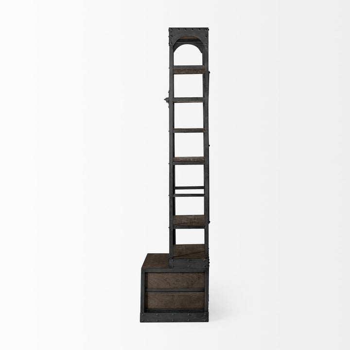 Bookcases & Etageres Clarendon Brown Wood | Gun Metal | 32L Shelving Unit