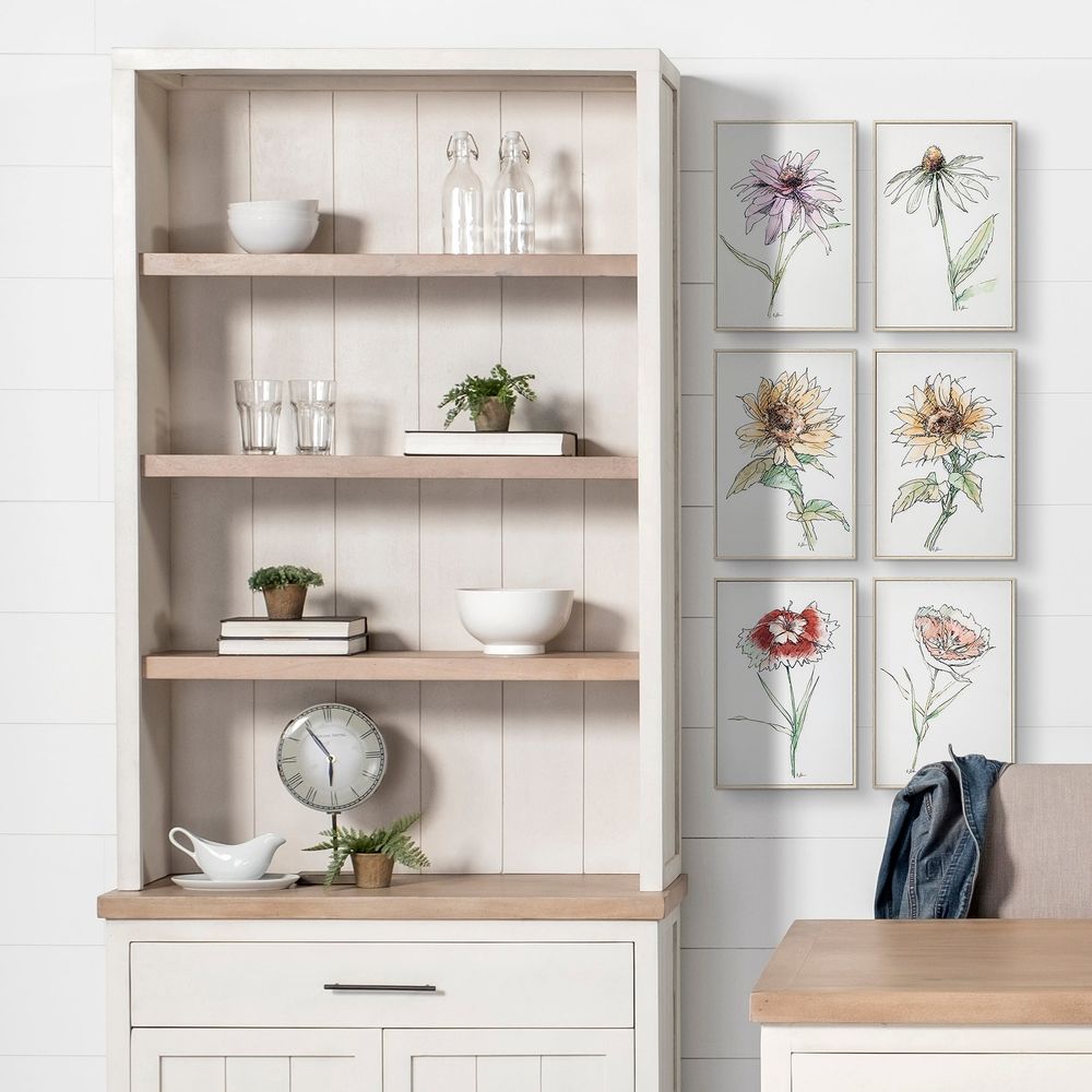 Bookcases & Etageres Augustus White Wood | Brown Wood Shelving Unit