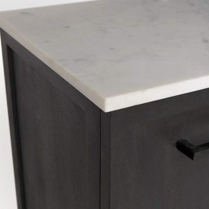 Adeline White Marble | Dark Brown Wood Sideboard