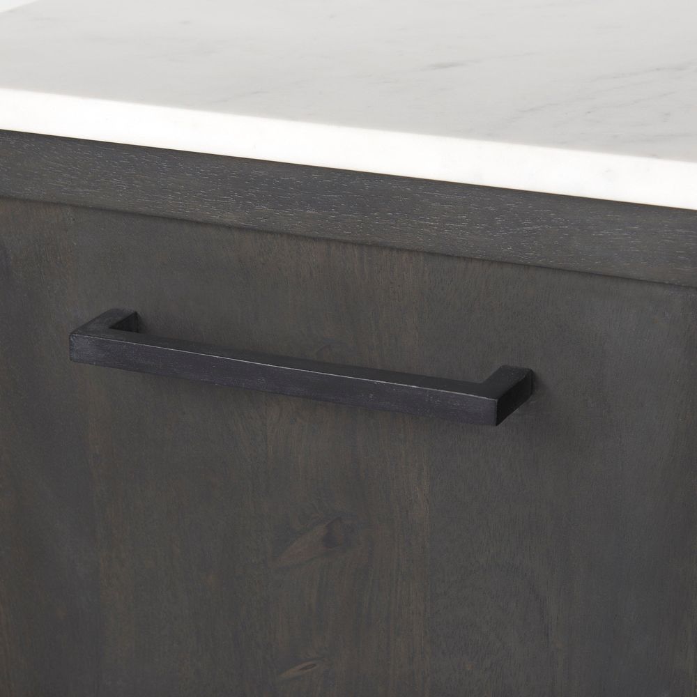 Adeline White Marble | Dark Brown Wood Sideboard