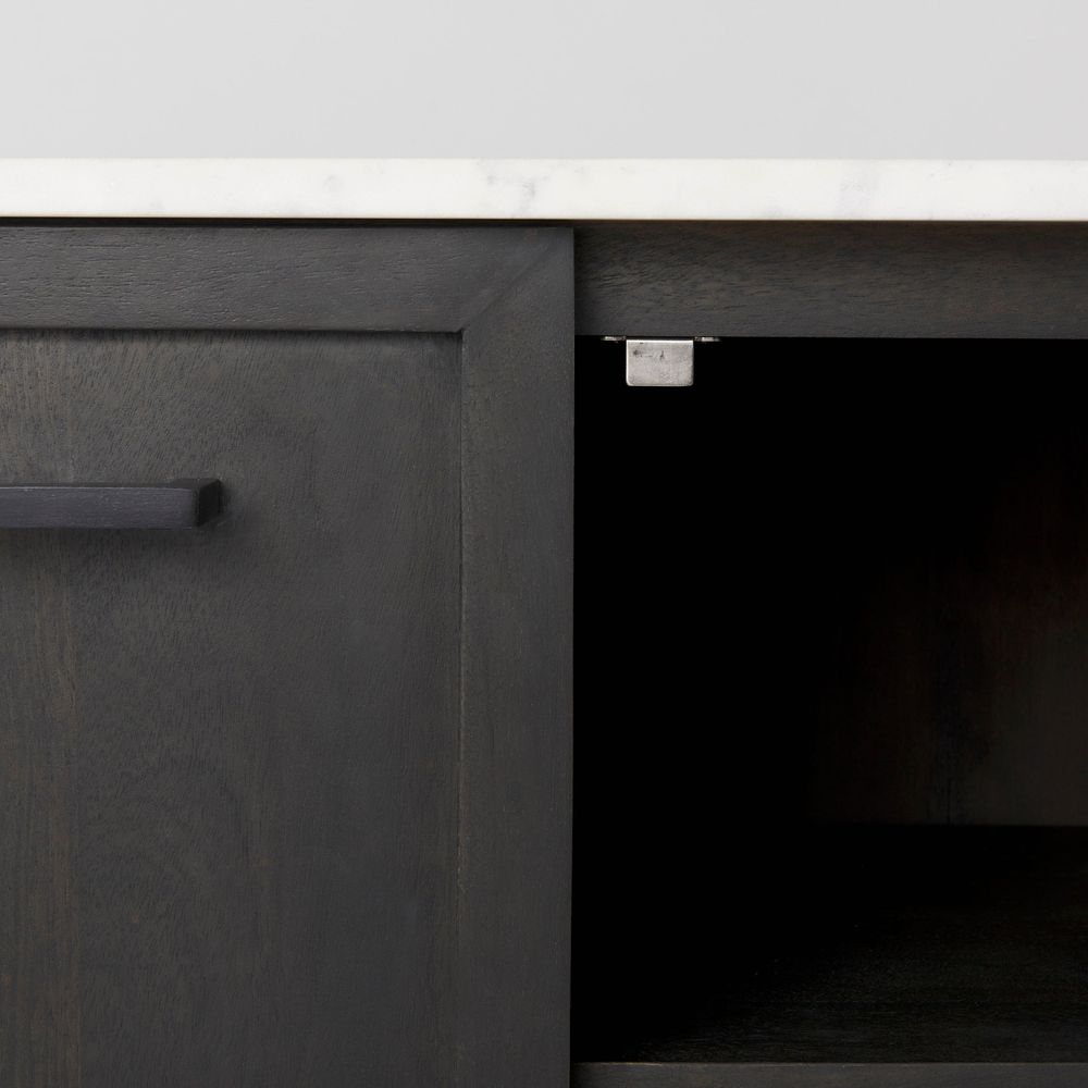 Adeline White Marble | Dark Brown Wood Sideboard