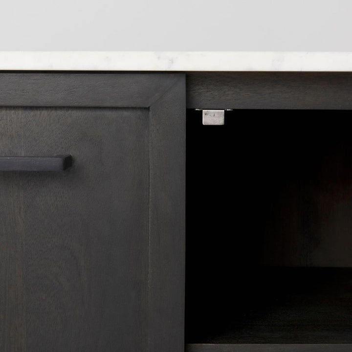 Adeline White Marble | Dark Brown Wood Sideboard
