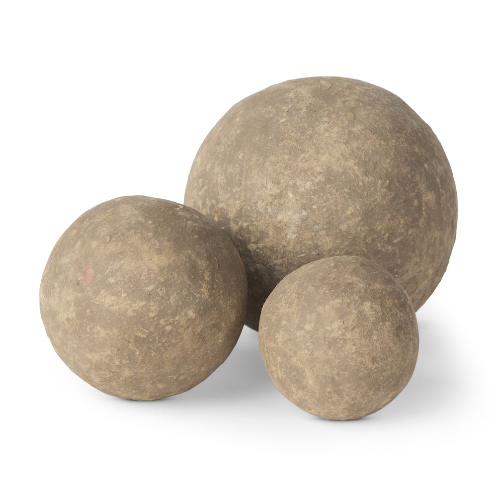 Stavros Gray Paper Mache | Set of 3 Decorative Object