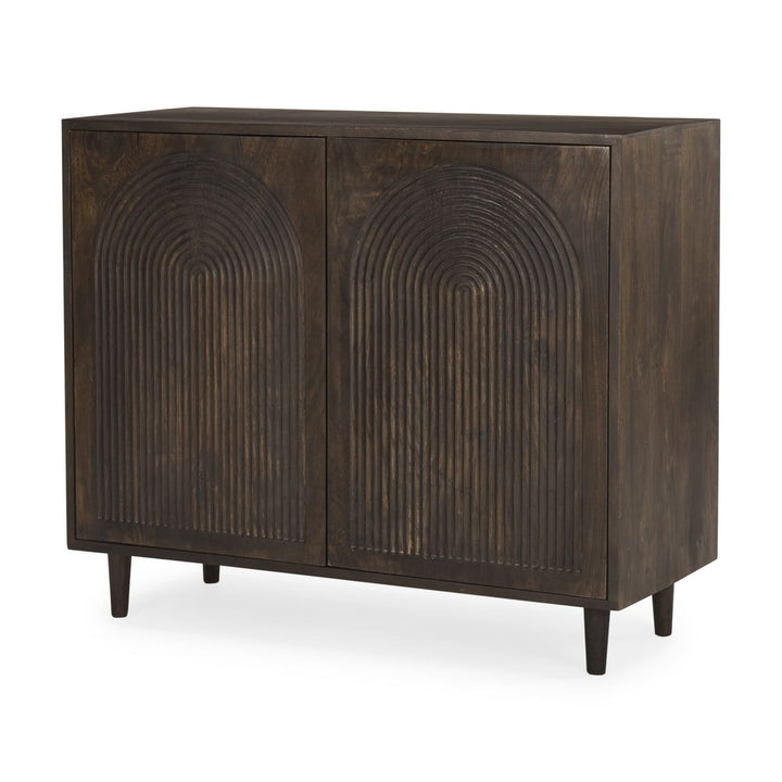 Gerrick Dark Brown Wood | 2 Door Accent Cabinet