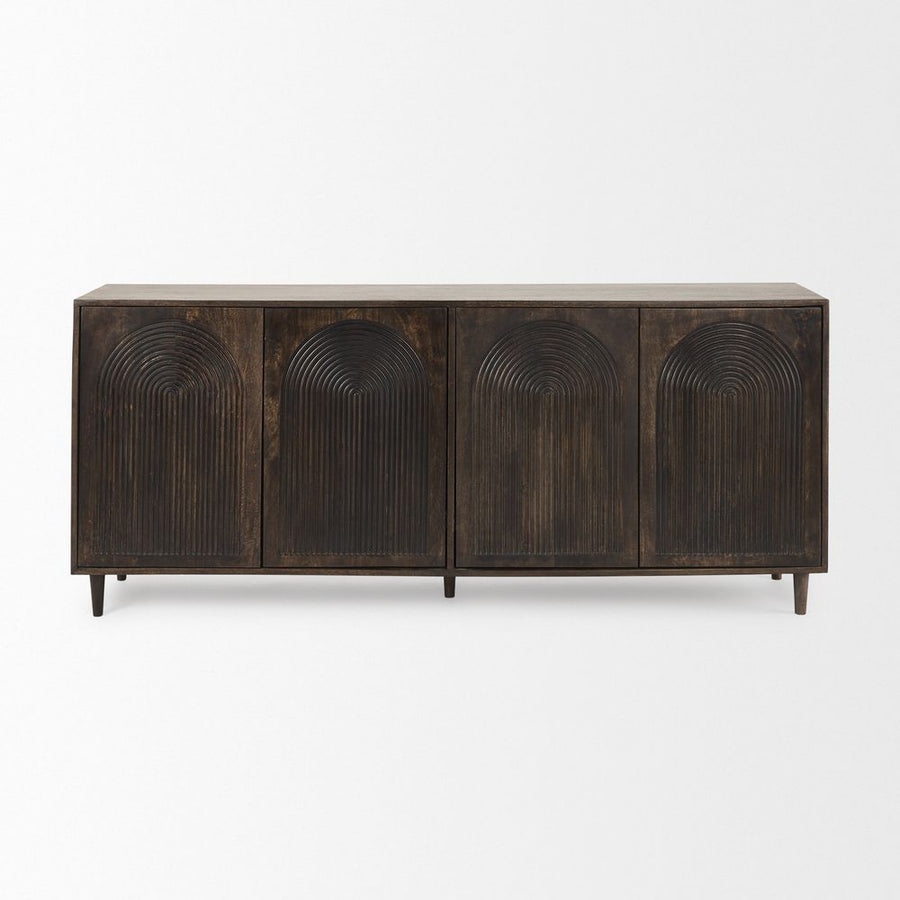 Sideboards & Credenzas Gerrick Dark Brown | 4-Door Sideboard