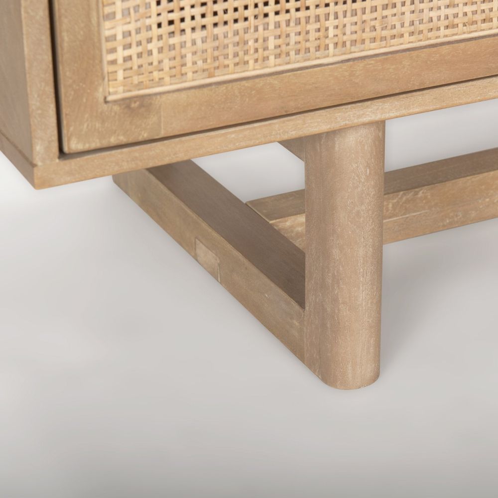 Sailor Light Brown Wood | Cane Accent Sideboard