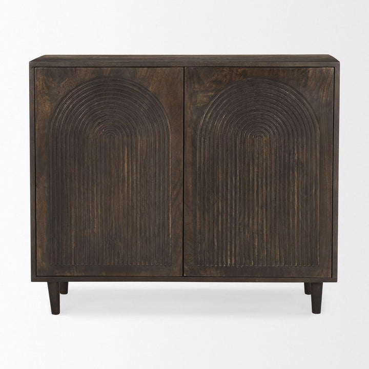 Gerrick Dark Brown Wood | 2 Door Accent Cabinet