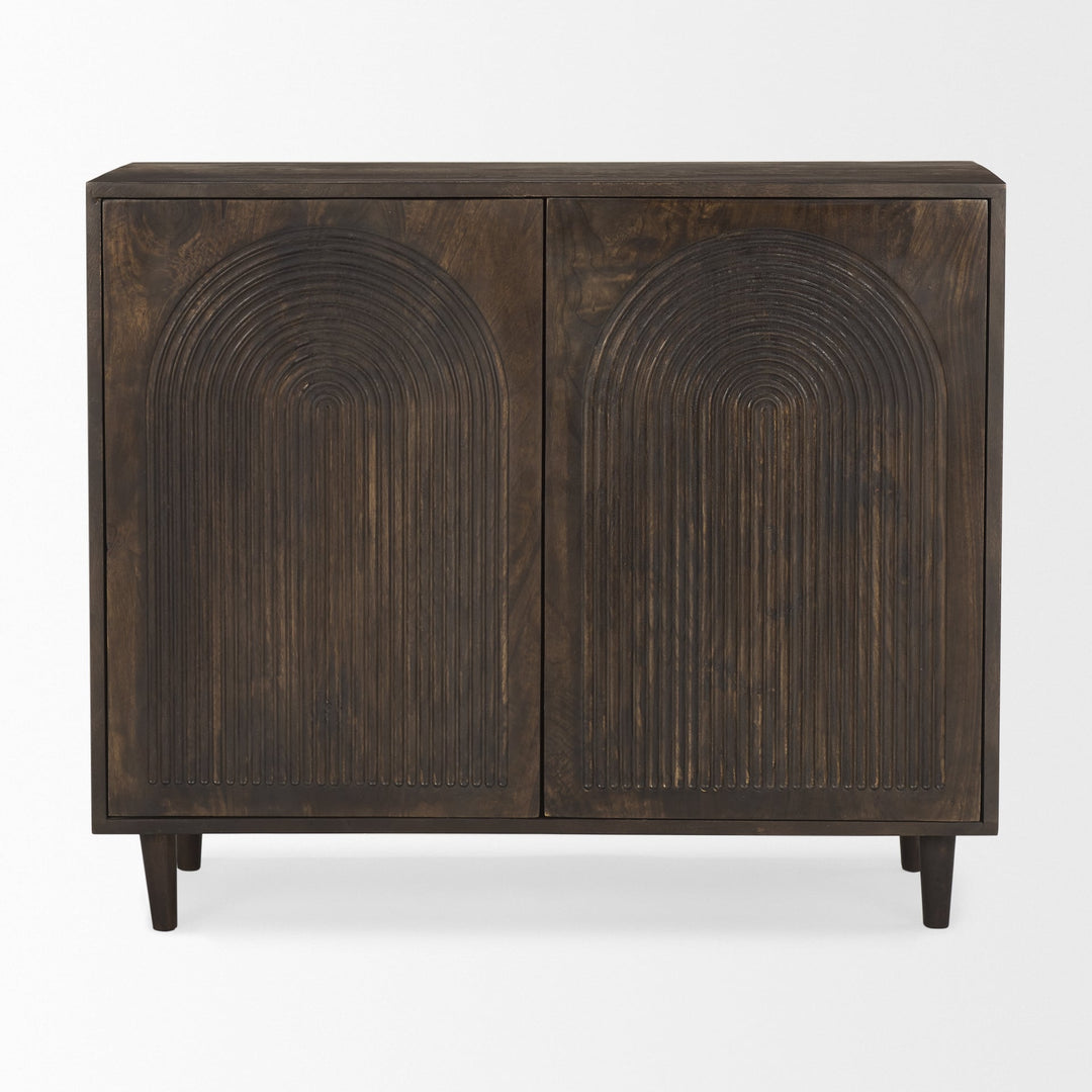 Gerrick Dark Brown Wood | 2 Door Accent Cabinet