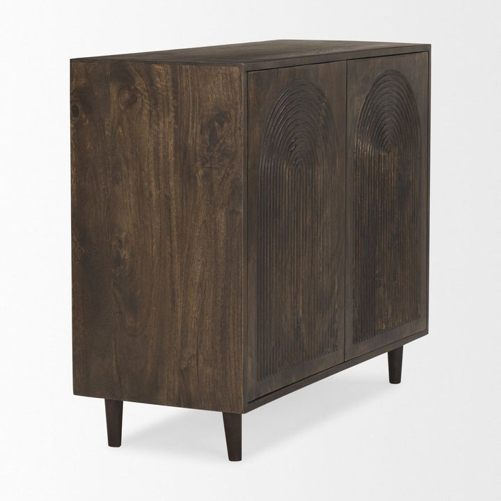 Gerrick Dark Brown Wood | 2 Door Accent Cabinet