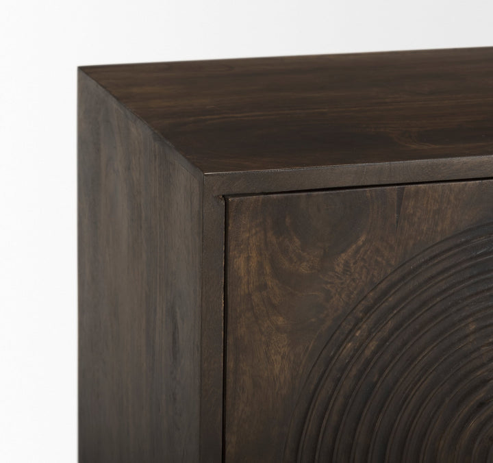 Gerrick Dark Brown Wood | 2 Door Accent Cabinet