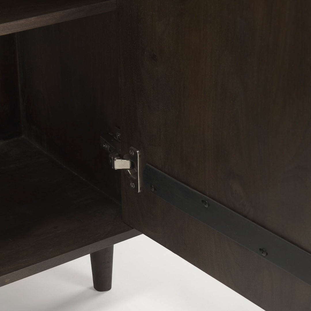 Gerrick Dark Brown Wood | 2 Door Accent Cabinet